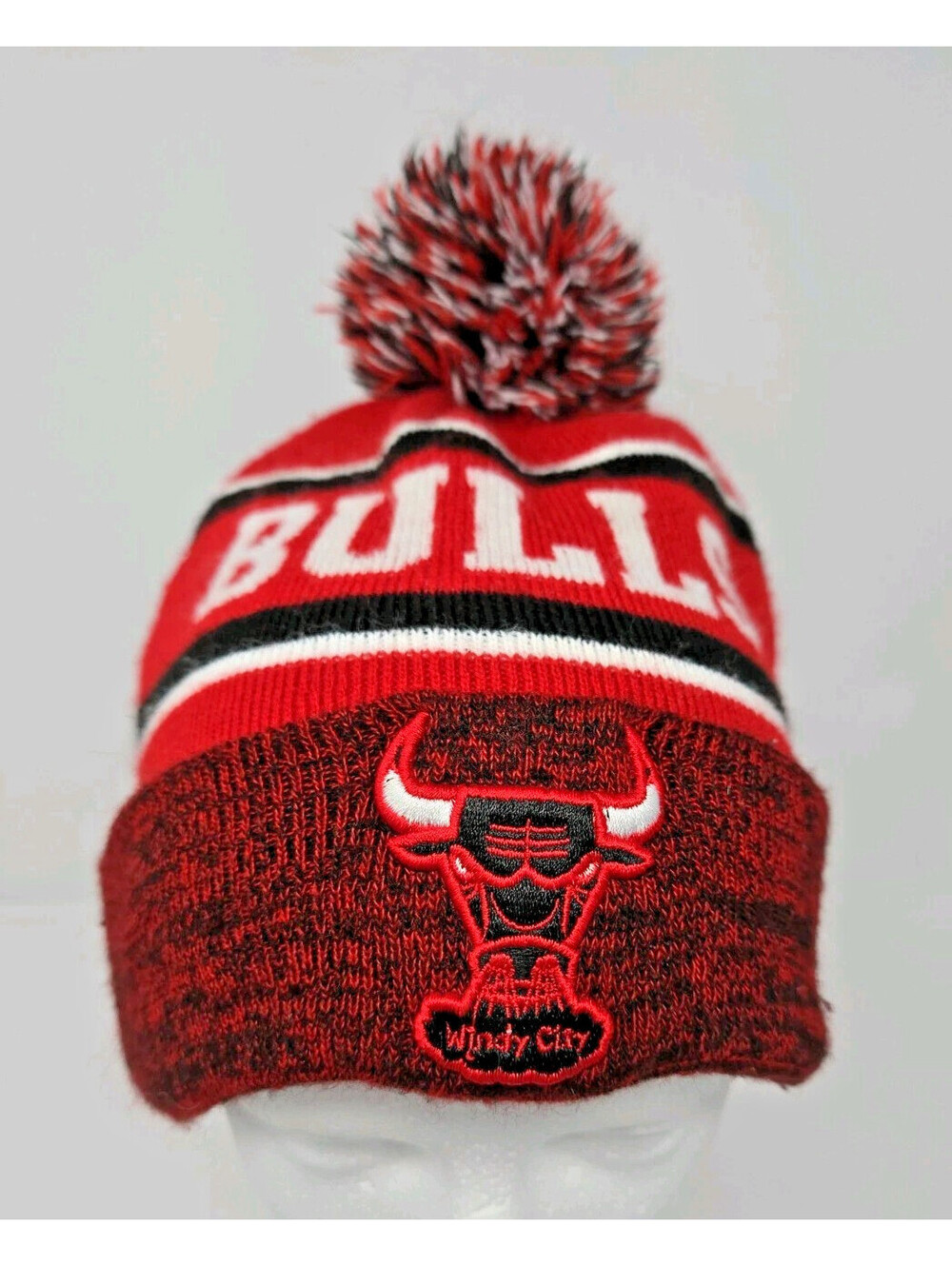 Chicago Bulls Stocking Cap Beanie New Era Hardwood Classics Red Black White Hat